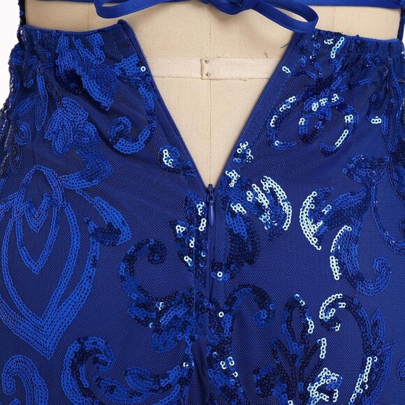 Short Prom Sequin Dress for Women in Royal Blue - Picture 9 of 9